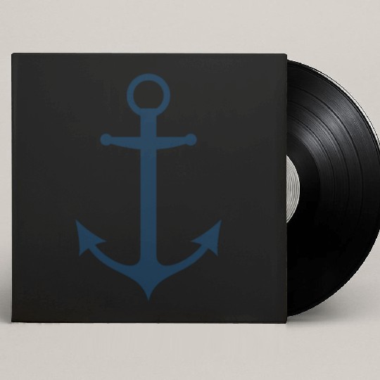 Navy Blue Sailing Boat Anchor Custom Vinyl Record Sleeves