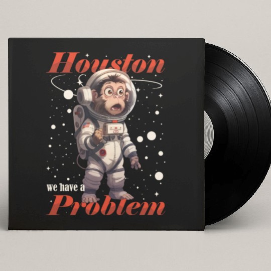 Houston we have a problem astronaut space monkey Custom Vinyl Record Sleeves