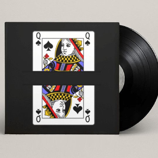 Playing card queen of spades with banner space Custom Vinyl Record Sleeves