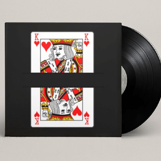 Playing card hearts king with banner space Custom Vinyl Record Sleeves