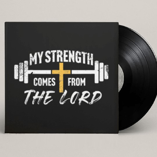 My Strength Christian Men Bible Verse Gym Workout Custom Vinyl Record Sleeves