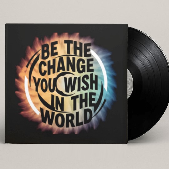 BE THE CHANGE YOU WICH HN THE WORLD.Custom Vinyl Record Sleeves