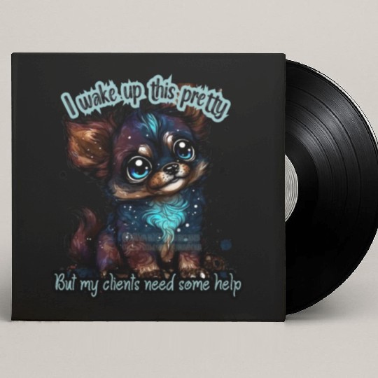 I wake up this pretty -- Gift for dog groomer Custom Vinyl Record Sleeves