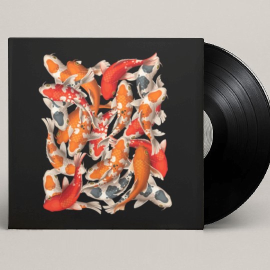 Japanese Asian Koi Fish Carp Nishikigoi Fish Art T Custom Vinyl Record Sleeves