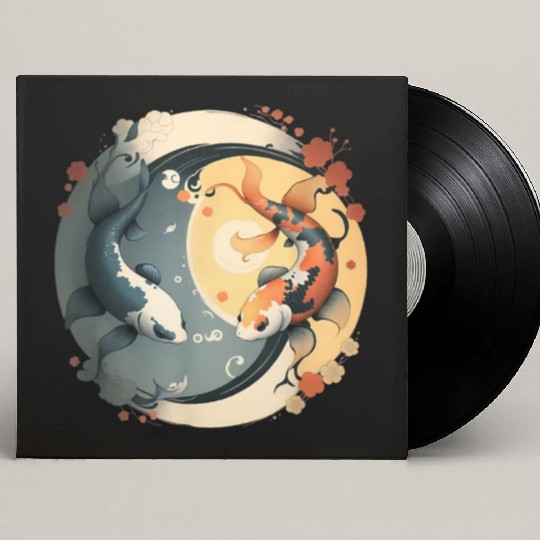 Japanese Koi Fish Yin Yang Custom Vinyl Record Sleeves