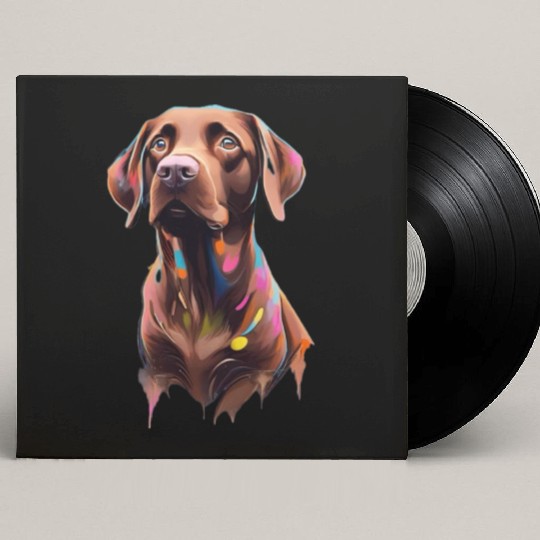 "Beau" Chocolate Labrador Retriever, Dog, Puppy Custom Vinyl Record Sleeves