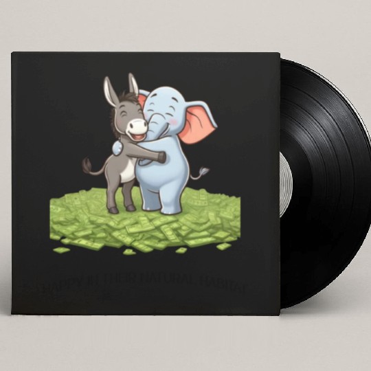 Funny Republican Party Elephant Democratic Donkey Custom Vinyl Record Sleeves