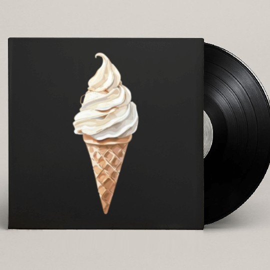 Swirled Vanilla Ice Cream Cone Delight Custom Vinyl Record Sleeves