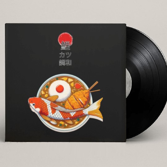 Harmony of Koi Fish and Katsu Delight Custom Vinyl Record Sleeves
