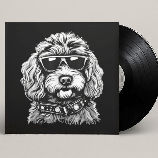 Cute Cavapoo Rock Star Puppy Custom Vinyl Record Sleeves