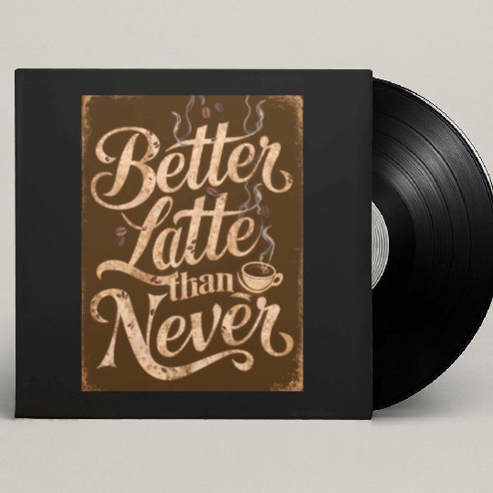 Better Latte Than Never - For Coffee Lovers Custom Vinyl Record Sleeves