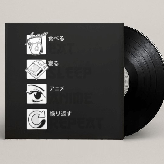 Eat Sleep Anime Repeat Anime Lovers Gifts for Men Custom Vinyl Record Sleeves