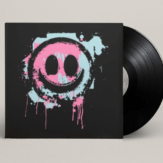 Graffiti Smiley Face - Urban Street Art Custom Vinyl Record Sleeves