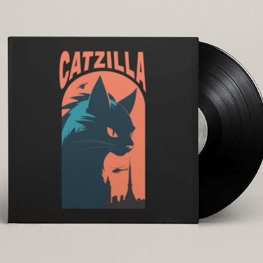 Catzilla king of Cat monster Custom Vinyl Record Sleeves