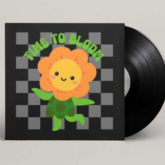 Time to Bloom: Floral Print Design Custom Vinyl Record Sleeves