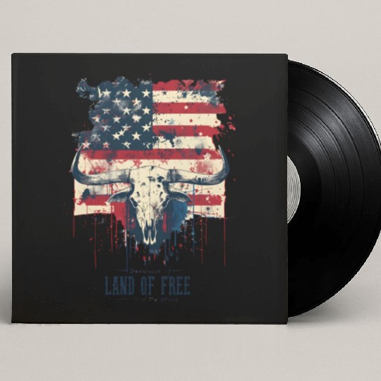 Land of the free because of the brave , 4 July Custom Vinyl Record Sleeves