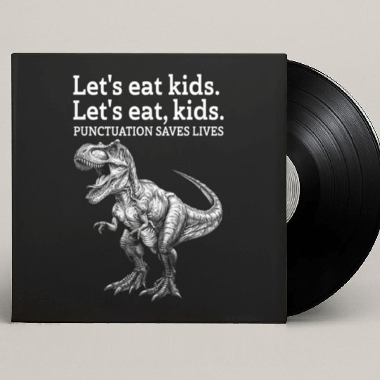Punctuation Saves Lives Dinosaur Custom Vinyl Record Sleeves