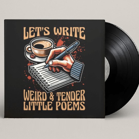 Poetry Lover Let's Write Weird & Tender Literature Custom Vinyl Record Sleeves