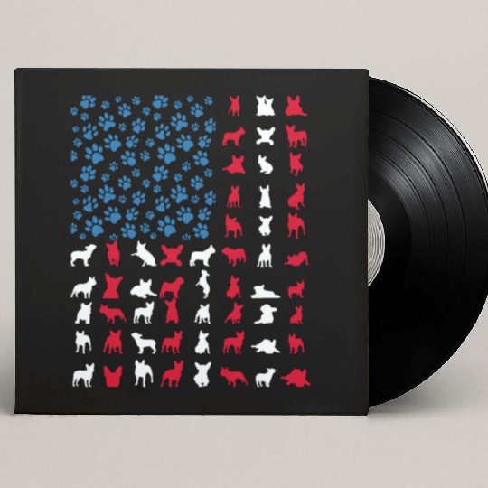 French Bulldog Patriotic Frenchie 4th of July USA Custom Vinyl Record Sleeves