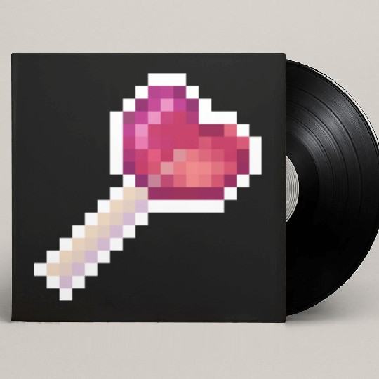 Pixel Art Sprite Cute Heart Lollipop Custom Vinyl Record Sleeves
