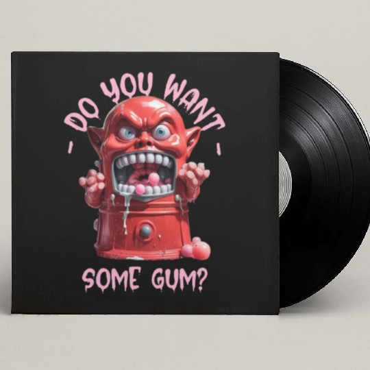 Funny Dark Humor Slobbering Bubblegum Machine Custom Vinyl Record Sleeves