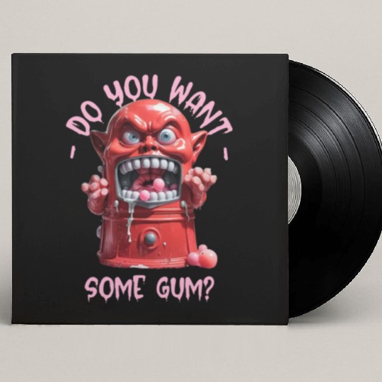 Funny Dark Humor Slobbering Bubblegum Machine Custom Vinyl Record Sleeves
