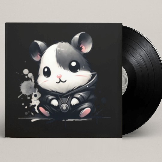 Charcoal Hip Hop Hamster Custom Vinyl Record Sleeves
