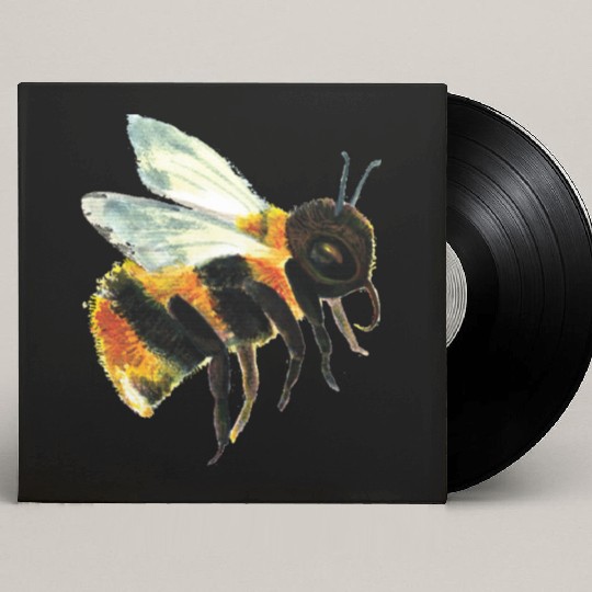 Cute Bumble Bee Flying Illustration Custom Vinyl Record Sleeves