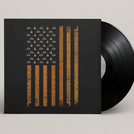 Cool Bee Keeper Art US Flag Honey Beekeeping Custom Vinyl Record Sleeves