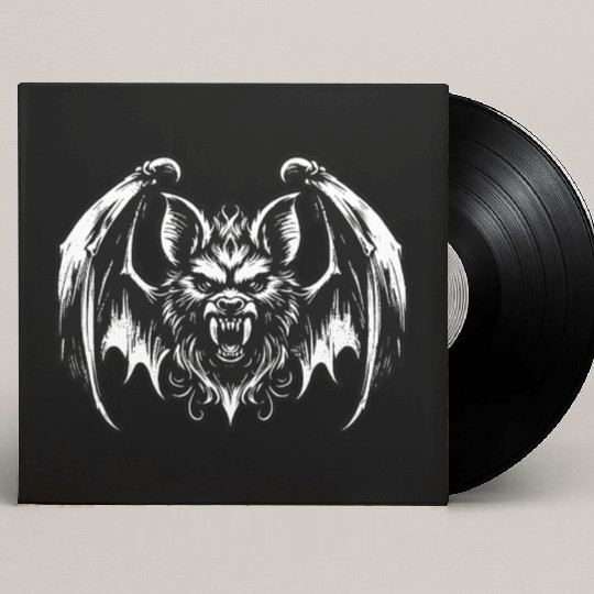 Dark Art Bat Beast with Wings Animal Horror Grunge Custom Vinyl Record Sleeves