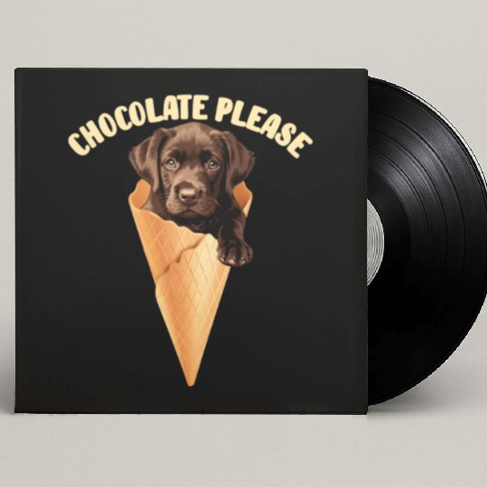 Brown Labrador CHOCOLATE PLEASE Ice Cream Custom Vinyl Record Sleeves