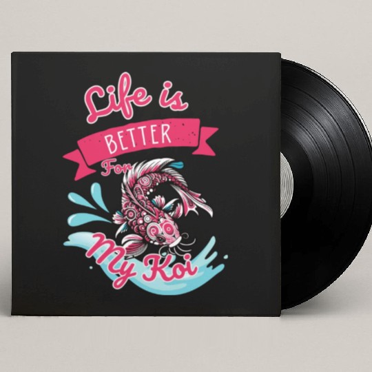 Koi fish swim gracefully Custom Vinyl Record Sleeves