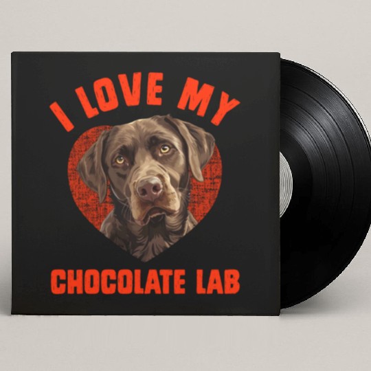 Brown Labrador I LOVE MY CHOCOLATE LAB Owners Custom Vinyl Record Sleeves