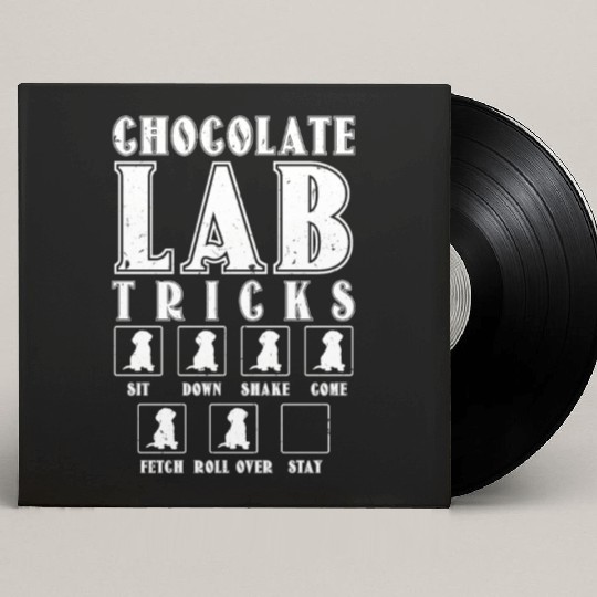 Brown Labrador CHOCOLATE LAB TRICKS Stubborn Custom Vinyl Record Sleeves