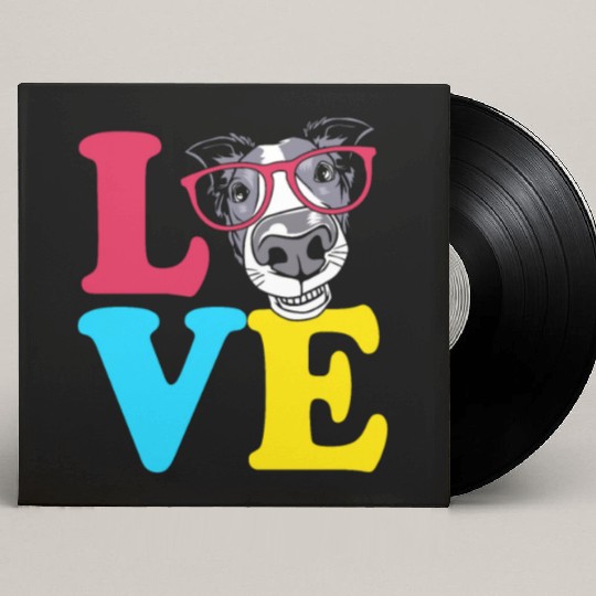 Cute Dog With Sunglasses I Love My Border Collie Custom Vinyl Record Sleeves