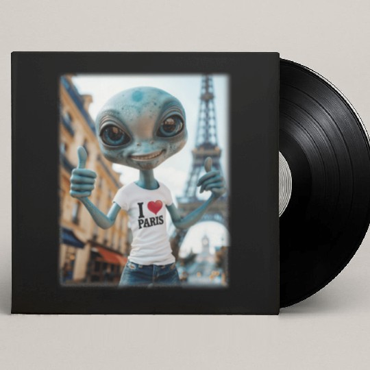 A Alien in Paris. I love Paris Custom Vinyl Record Sleeves