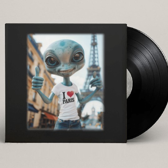 A Alien in Paris. I love Paris Custom Vinyl Record Sleeves