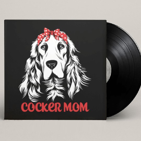 Cute Dog Hair Bow Cocker Spaniel Mom Cocker Mom Custom Vinyl Record Sleeves
