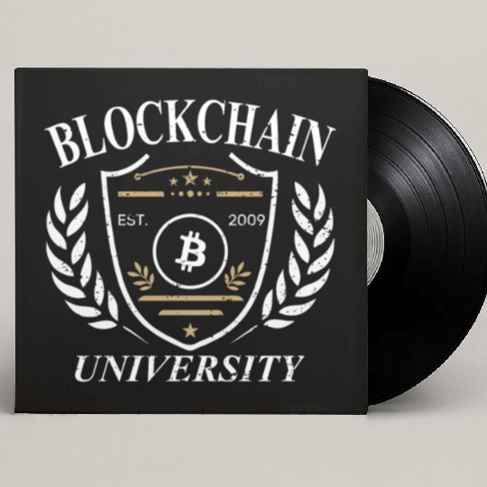 University of Blockchain Bitcoin retro vintage Custom Vinyl Record Sleeves