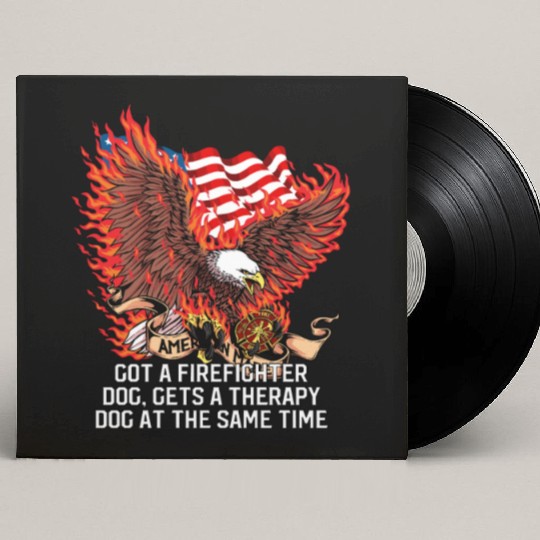 Gets a Firefighter Dog Therapy Dog Fire Department Custom Vinyl Record Sleeves