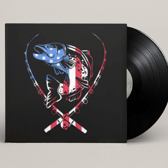 4th Of July US Flag Fishing Fisherman Trout Fish Custom Vinyl Record Sleeves