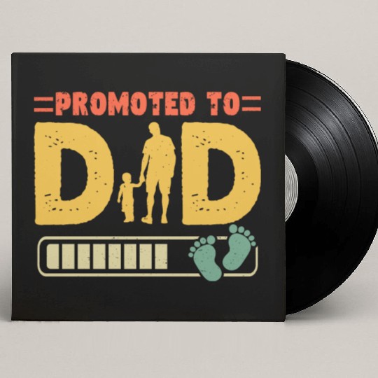 Promoted To Dad Funny Dad Announcement Custom Vinyl Record Sleeves