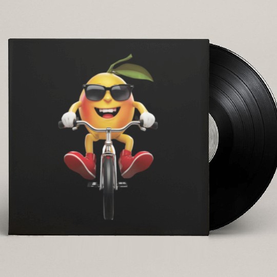 Mango Cycling On Bike Realistic Custom Vinyl Record Sleeves