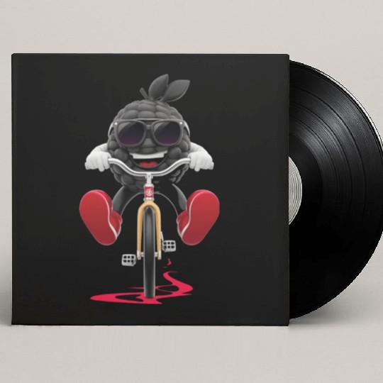 Blackberry Cycling On Bike Realistic Custom Vinyl Record Sleeves