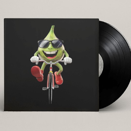 Fig Cycling On Bike Realistic Custom Vinyl Record Sleeves