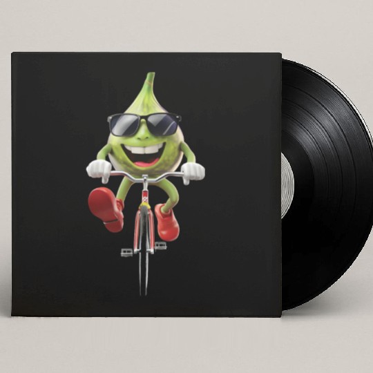 Fig Cycling On Bike Realistic Custom Vinyl Record Sleeves