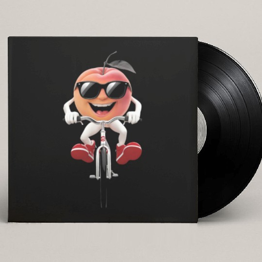 Apricot Cycling On Bike Realistic Custom Vinyl Record Sleeves