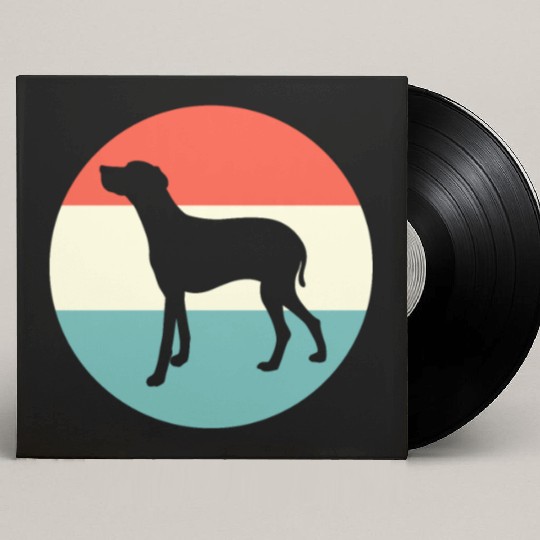 Retro Weimaraner Dog Silhouette Custom Vinyl Record Sleeves