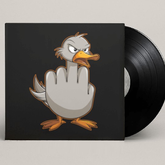 Funny Rude Seagull Outfit Gift for Men and Women Custom Vinyl Record Sleeves