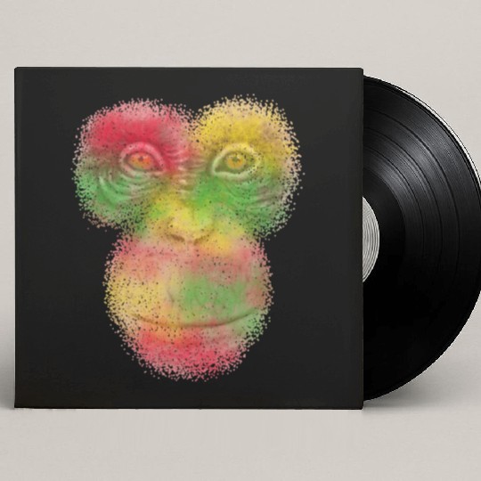 Colorful Retro Monkey Face Custom Vinyl Record Sleeves - Funny Monkey